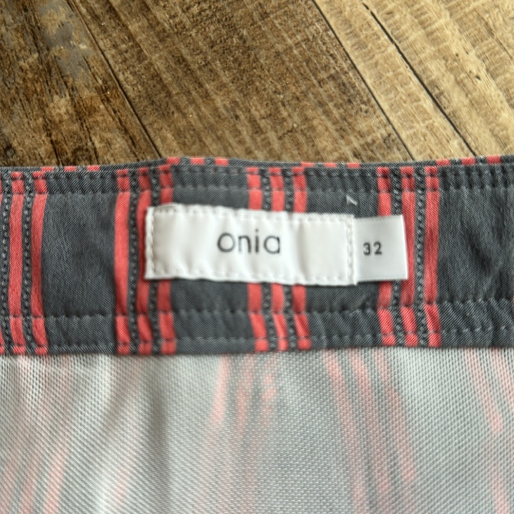 Onia pink and Blue/grey Striped Board Shorts - Picture 2 of 6